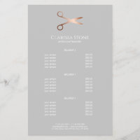 Elegant modern rose gold scissors hairstylist