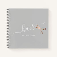 Elegant modern rose gold scissors hairstylist