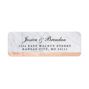 Elegant Modern Rose Gold Wedding Return Address