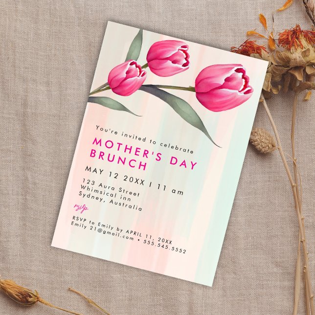 Elegant modern Rose Simple mother's day BRUNCH   Invitation (Creator Uploaded)