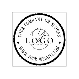 ELEGANT & MODERN ROUND BORDER LOGO BUSINES COMPANY RUBBER STAMP