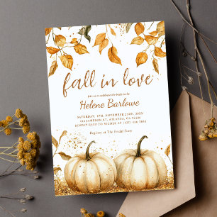 Elegant Modern Rustic Fall Bridal Shower Invitation