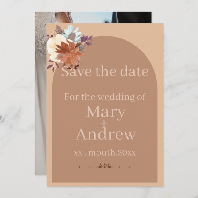 Elegant Modern Rustic Invitation (Front/Back)