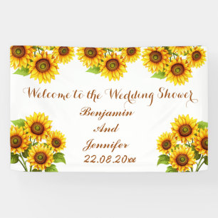 Elegant Modern Rustic Sunflower Wedding Shower Banner