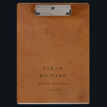 Elegant Modern Rustic Tan Leather Texture Custom Clipboard<br><div class="desc">If you need any further customisation please feel free to message me on yellowfebstudio@gmail.com.</div>