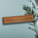 Elegant Modern Rustic Tan Leather Texture Custom Nameplate<br><div class="desc">If you need any further customisation please feel free to message me on yellowfebstudio@gmail.com.</div>