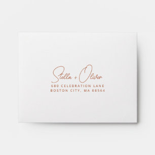 Elegant Modern Rustic Terracotta Wedding RSVP Envelope