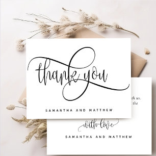 Elegant Modern Rustic, Thank You, Kraft Wedding Thank You Card