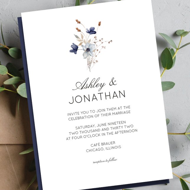 Elegant Modern Rustic Wildflower Wedding Invitation (Creator Uploaded)