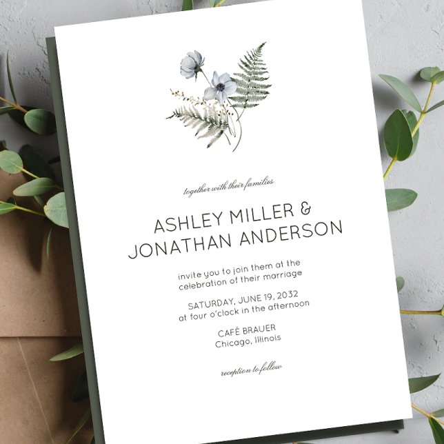 Elegant Modern Rustic Wildflower Wedding Invitation (Creator Uploaded)