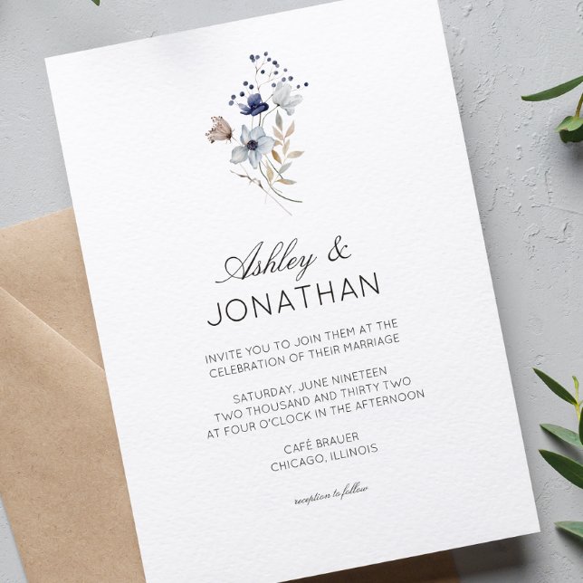 Elegant Modern Rustic Wildflower Wedding Invitation (Creator Uploaded)