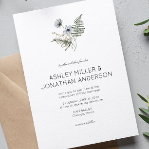 Elegant Modern Rustic Wildflower Wedding Invitation