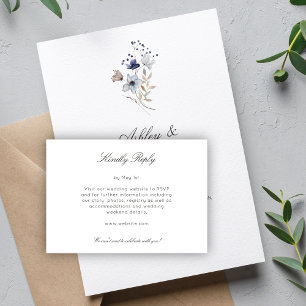Elegant Modern Rustic Wildflower Wedding RSVP Card