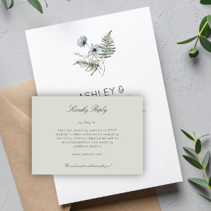 Elegant Modern Rustic Wildflower Wedding RSVP Card