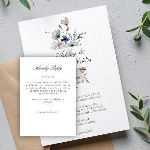Elegant Modern Rustic Wildflower Wedding RSVP Card