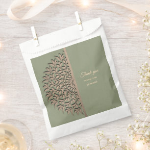 Elegant Modern Sage green & gold classic mandala F Favour Bags