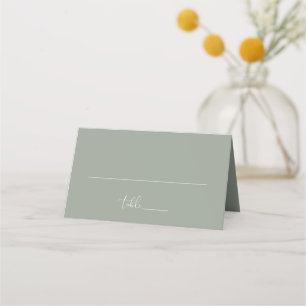 Elegant Modern Sage Green Wedding Folded Place Card