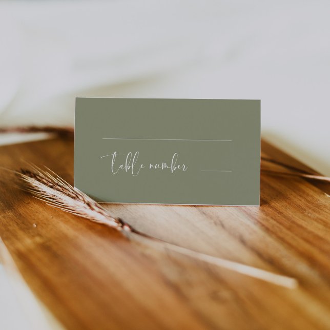 Elegant & modern sage green wedding place card (Creator Uploaded)