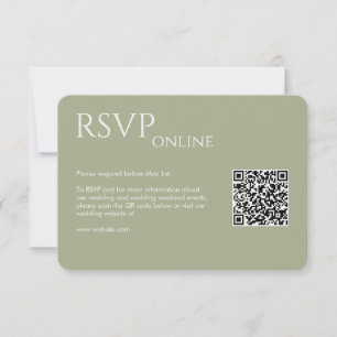 Elegant Modern Sage Green Wedding RSVP Card