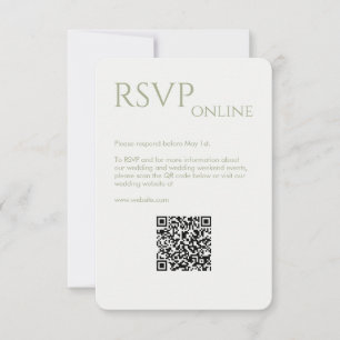 Elegant Modern Sage Green Wedding RSVP Card