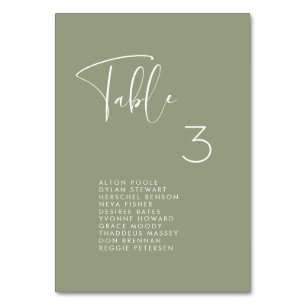 Elegant & modern Sage seating chart cards