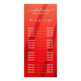 Elegant Modern Salon Price List Rack Card