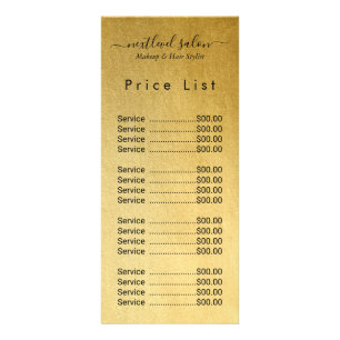 Elegant Modern Salon Price List Rack Card