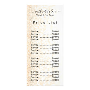 Elegant Modern Salon Price List Rack Card 