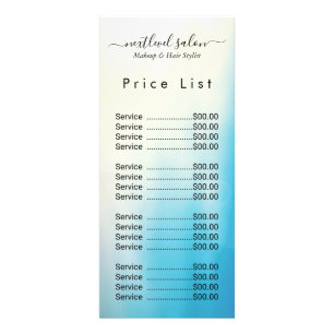 Elegant Modern Salon Price List Rack Card 