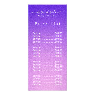 Elegant Modern Salon Price List Rack Card 