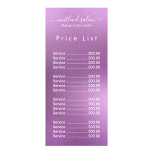 Elegant Modern Salon Price List Rack Card