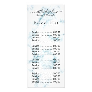 Elegant Modern Salon Price List Rack Card 