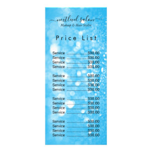 Elegant Modern Salon Price List Rack Card 