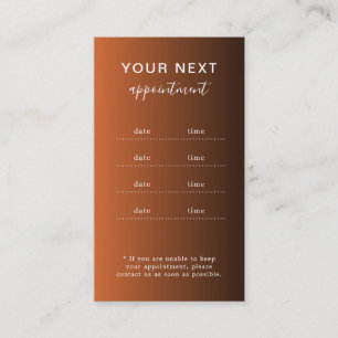 Elegant Modern Salon Spa Appointment Reminder Card