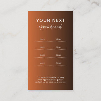 Elegant Modern Salon Spa Appointment Reminder Card