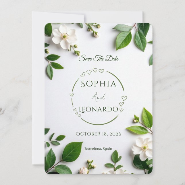 Elegant Modern Save the Date Card - Customizable (Front)