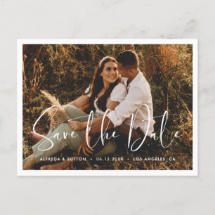 Elegant & modern Save the Date photo Announcement Postcard