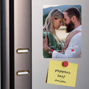 Elegant Modern Save The Date Photo Template Magnet