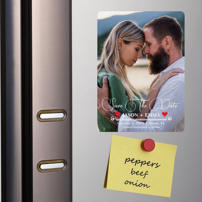 Elegant Modern Save The Date Photo Template Magnet (Creator Uploaded)