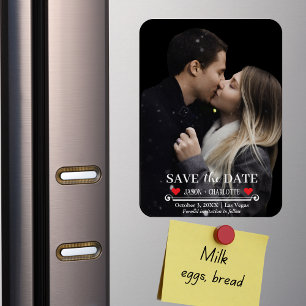 Elegant Modern Save The Date Photo Template Magnet