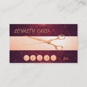 Elegant Modern Scissors,Bokeh Loyalty Card