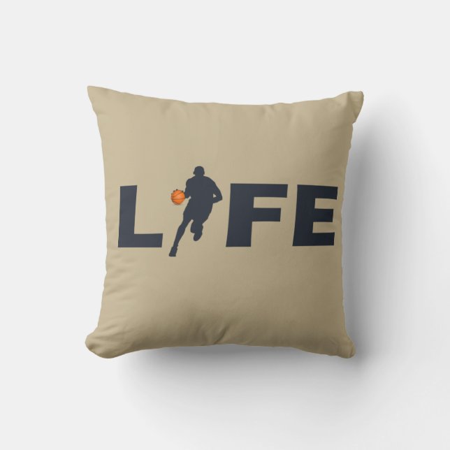 Elegant modern script basketball player  cushion (Front)