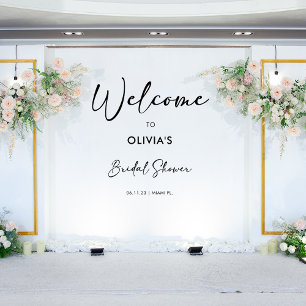Elegant Modern Script   Bridal Shower Backdrop Tapestry