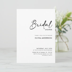 Elegant Modern Script   Bridal Shower Invitation