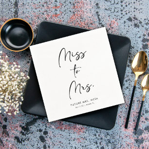 Elegant Modern Script   Bridal Shower Paper Napkin