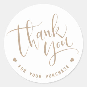 Elegant Modern script business thank you Classic Round Sticker