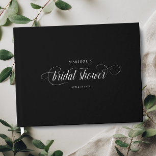 Elegant Modern Script Calligraphy Bridal Shower Guest Book