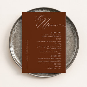 Elegant Modern Script Calligraphy Wedding Dinner Menu