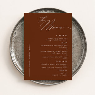 Elegant Modern Script Calligraphy Wedding Dinner Menu
