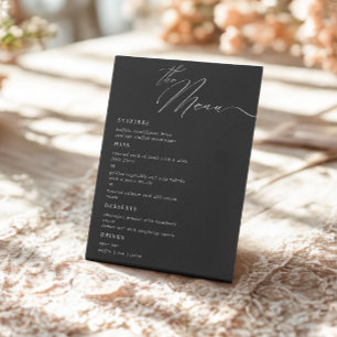 Elegant Modern Script Calligraphy Wedding Dinner Pedestal Sign
